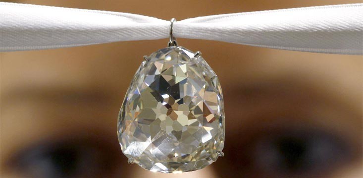 Sancy Diamond: Modified Brilliant Cut, Shield Shaped, 55.23 carats